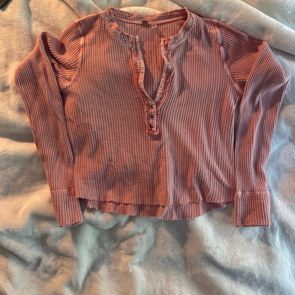 Free People Colt Long Sleeve Waffle Knit Henley
